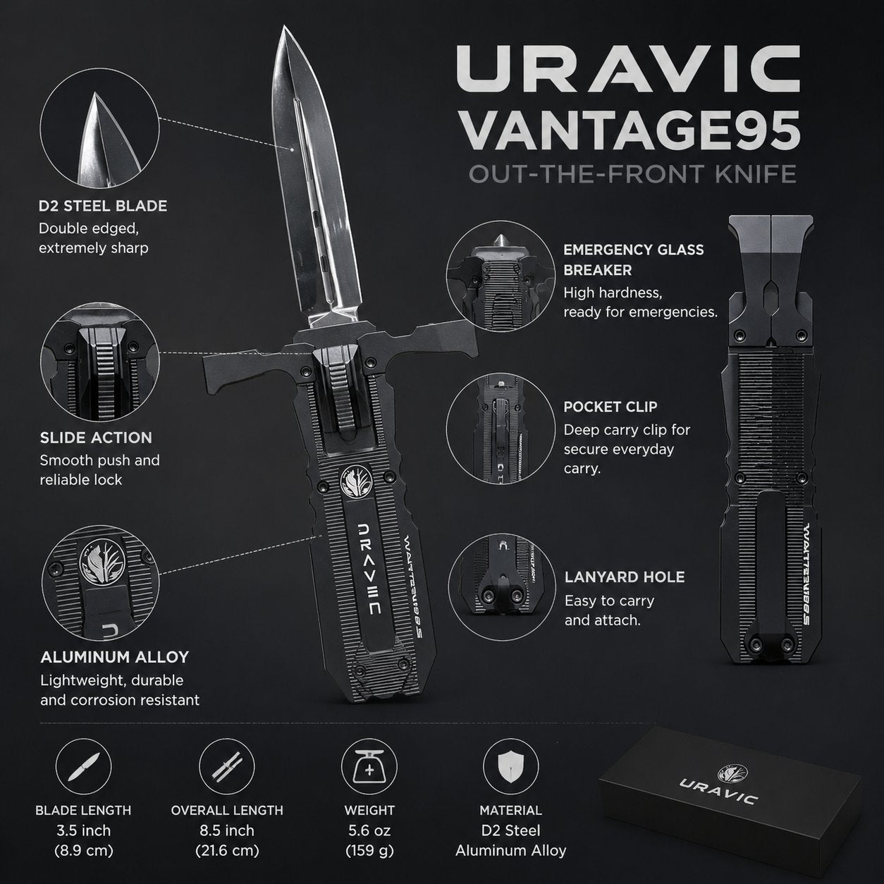 đ„Limited Time Discount đ„đȘNew Draven Matt Diskin OTF AUTO Knife