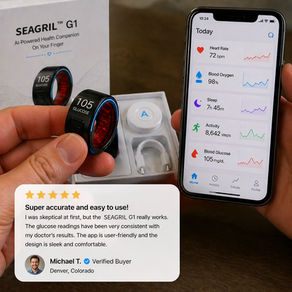 🎉 75% OFF Launch Offer🏆SEAGRILTM G1 Non-Invasive Smart Ring(Mayo Clinic Recommended)