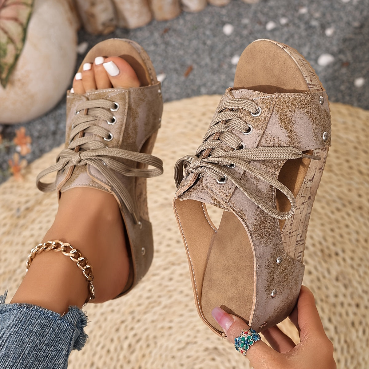 Women’s Retro Wedge Sandals –Comfortable Wedge Summer Slippers