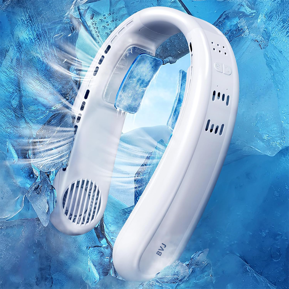 ⚡ Tragbarer Nackenventilator mit Doppel-Halbleiter-Kühlung ❄️| 360° Luftstrom • Bis zu 8 Std. Akkulaufzeit • 3 Geschwindigkeiten | Ideal für Sommer, Reisen & Outdoor