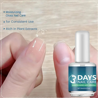 💝LAST DAY - BUY 1 GET 1 FREE!!💝3 Days Nail Care - Keratin Amino Acid Formula, Suitable for Soft and Fragile Nails