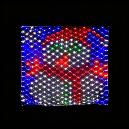 Custom Solar-Powered National Flag Net Lights - Commemorative and Fun Outdoor Decorations