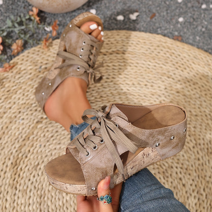 Women’s Retro Wedge Sandals –Comfortable Wedge Summer Slippers