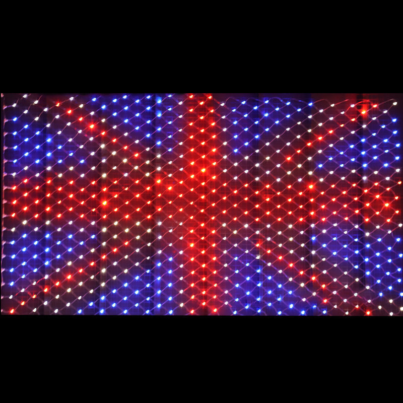 Custom Solar-Powered National Flag Net Lights - Commemorative and Fun Outdoor Decorations