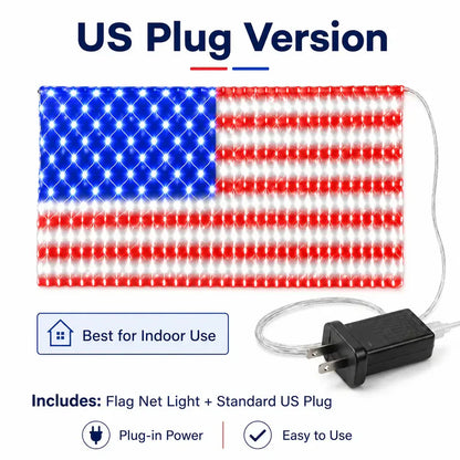Custom Solar-Powered National Flag Net Lights - Commemorative and Fun Outdoor Decorations