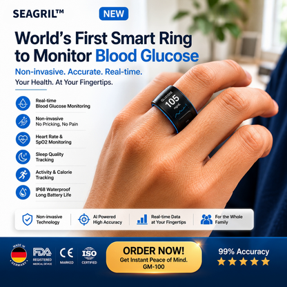 🎉 75% OFF Launch Offer🏆SEAGRILTM G1 Non-Invasive Smart Ring(Mayo Clinic Recommended)