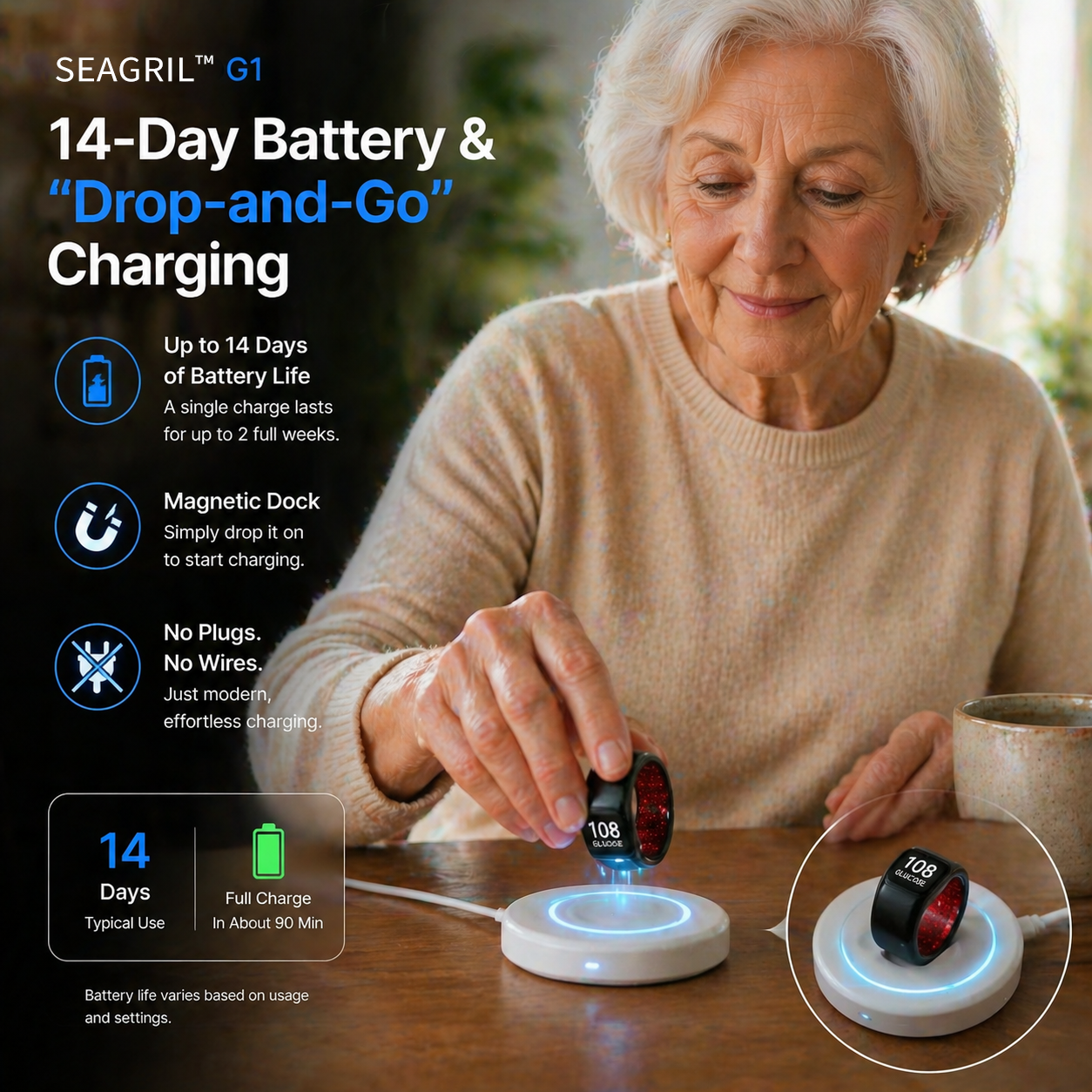 🎉 75% OFF Launch Offer🏆SEAGRILTM G1 Non-Invasive Smart Ring(Mayo Clinic Recommended)