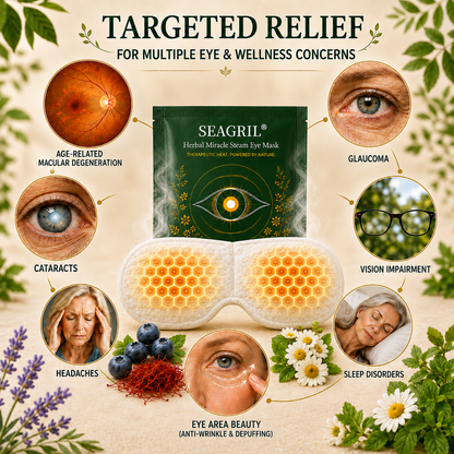 🔥LAST DAY 49% OFF🥇SEAGRIL® Herbal Miracle Steam Eye Mask.Treatment of eye diseases, sleep disorders, headache relief, and periocular care.