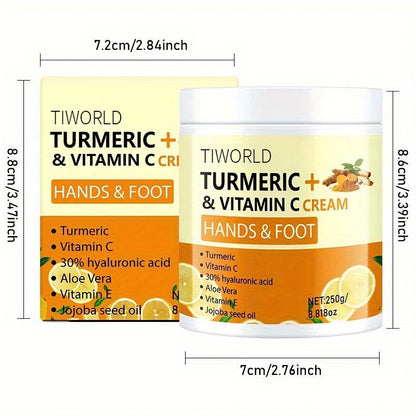 Turmeric + Vitamin C Hand & Foot Cream — 250g Large Jar