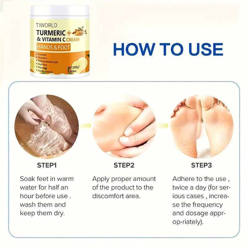 Turmeric + Vitamin C Hand & Foot Cream — 250g Large Jar
