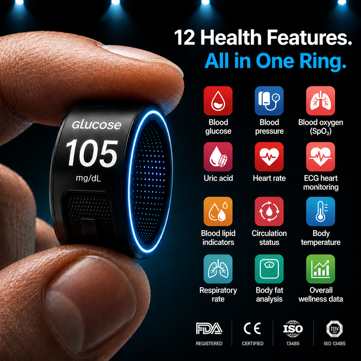 🎉 75% OFF Launch Offer🏆SEAGRILTM G1 Non-Invasive Smart Ring(Mayo Clinic Recommended)
