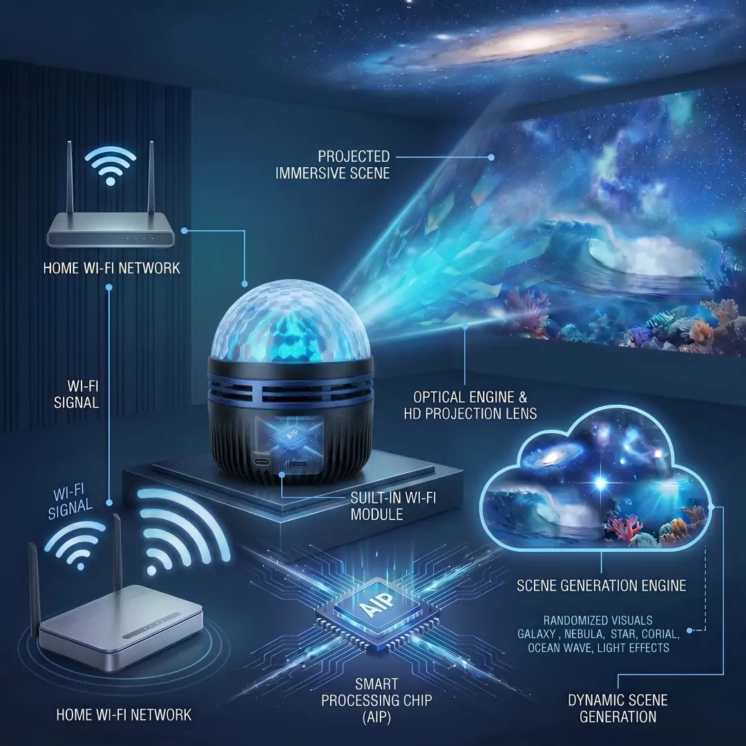 Official Store | 💕🎁SCNDR® 360° Smart Holographic Starry Sky Projector (HD Smart Dynamic 5D)