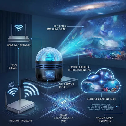 Official Store | 💕🎁SCNDR® 360° Smart Holographic Starry Sky Projector (HD Smart Dynamic 5D)