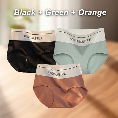 3pcs High Waisted Stretchy Breathable Seamless Panties